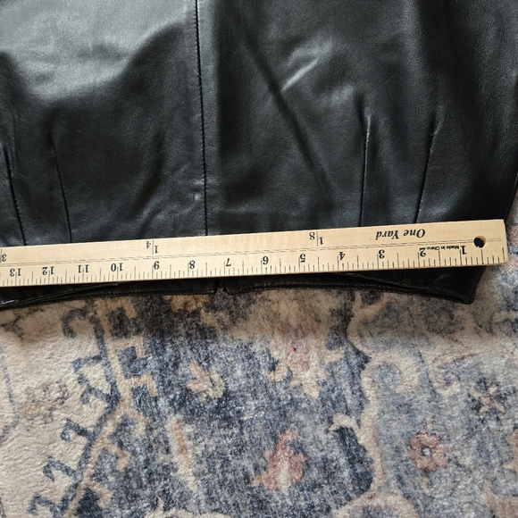 Vintage Bagatelle Black Leather Lined Skirt Sz 10 - Picture 4 of 6